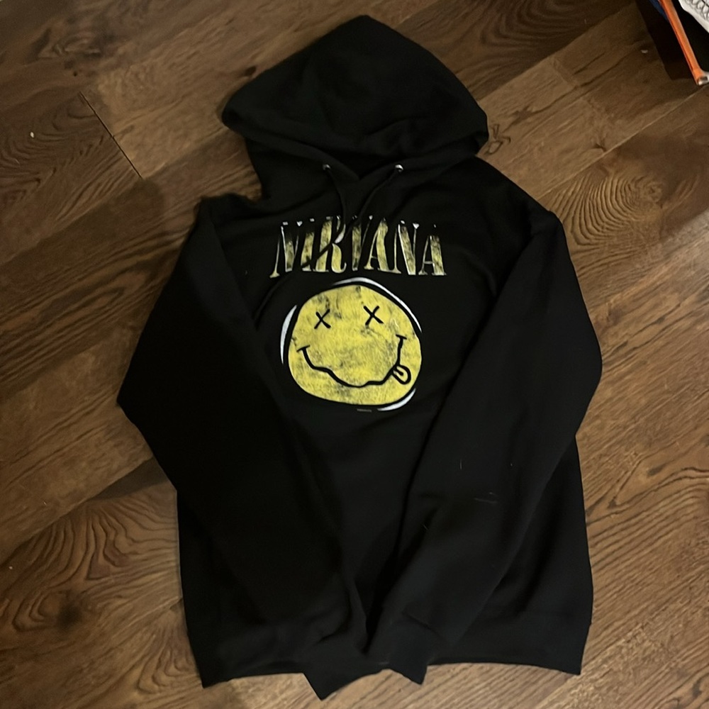 Nirvana medium black smiley face hoodie